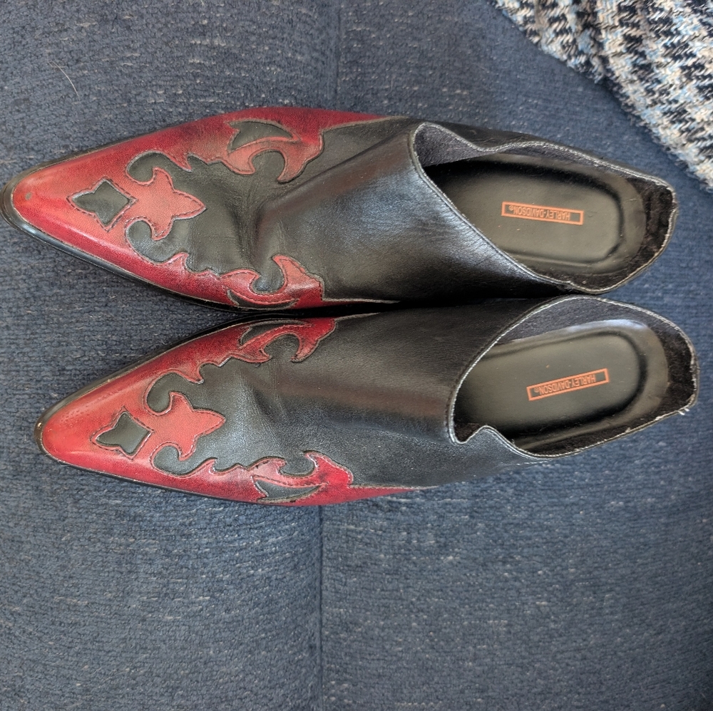Black and Red Harley Davidson Women's Leather Shoes